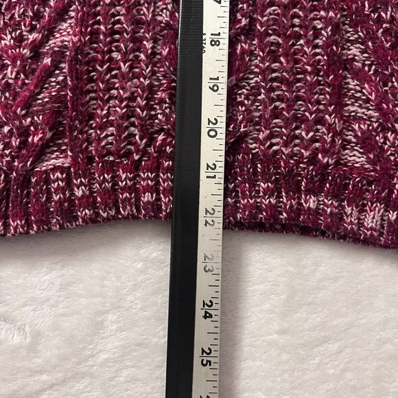 Gap Sweater Womens Small Red Maroon Long Sleeve Chunky Knit V-Neck Pull Over - Picture 6 of 7